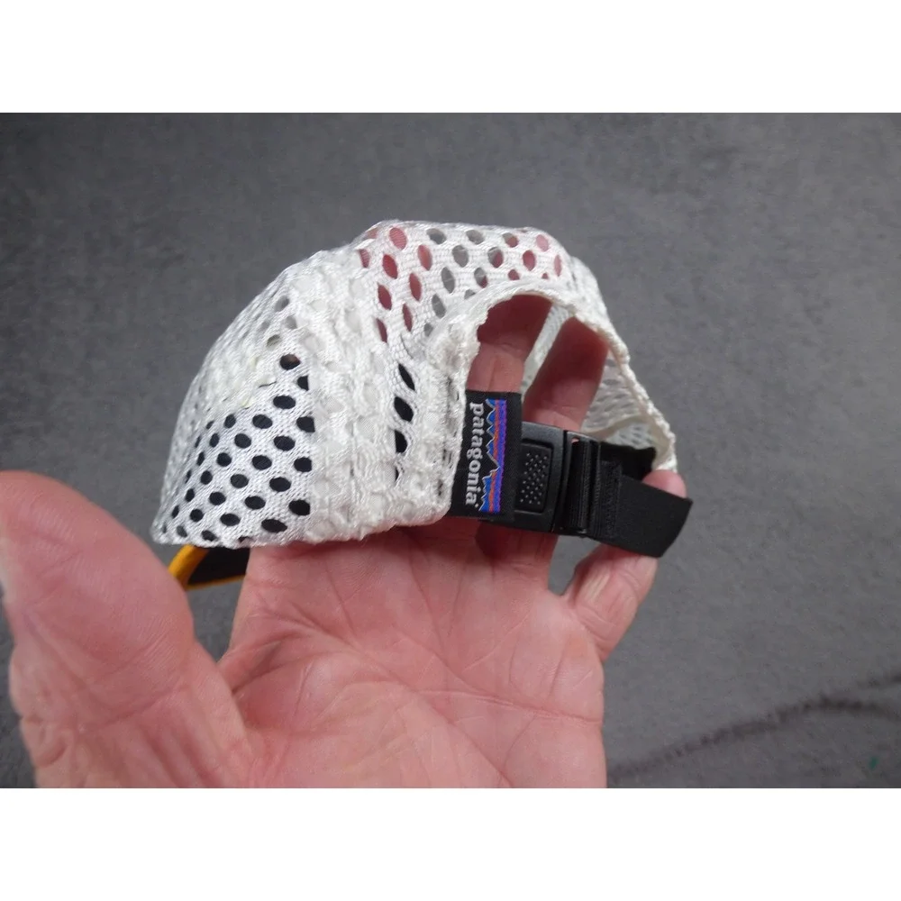 Patagonia Duckbill Cap Mesh Trail Running Hat White Blue Teal Orange Adjustable